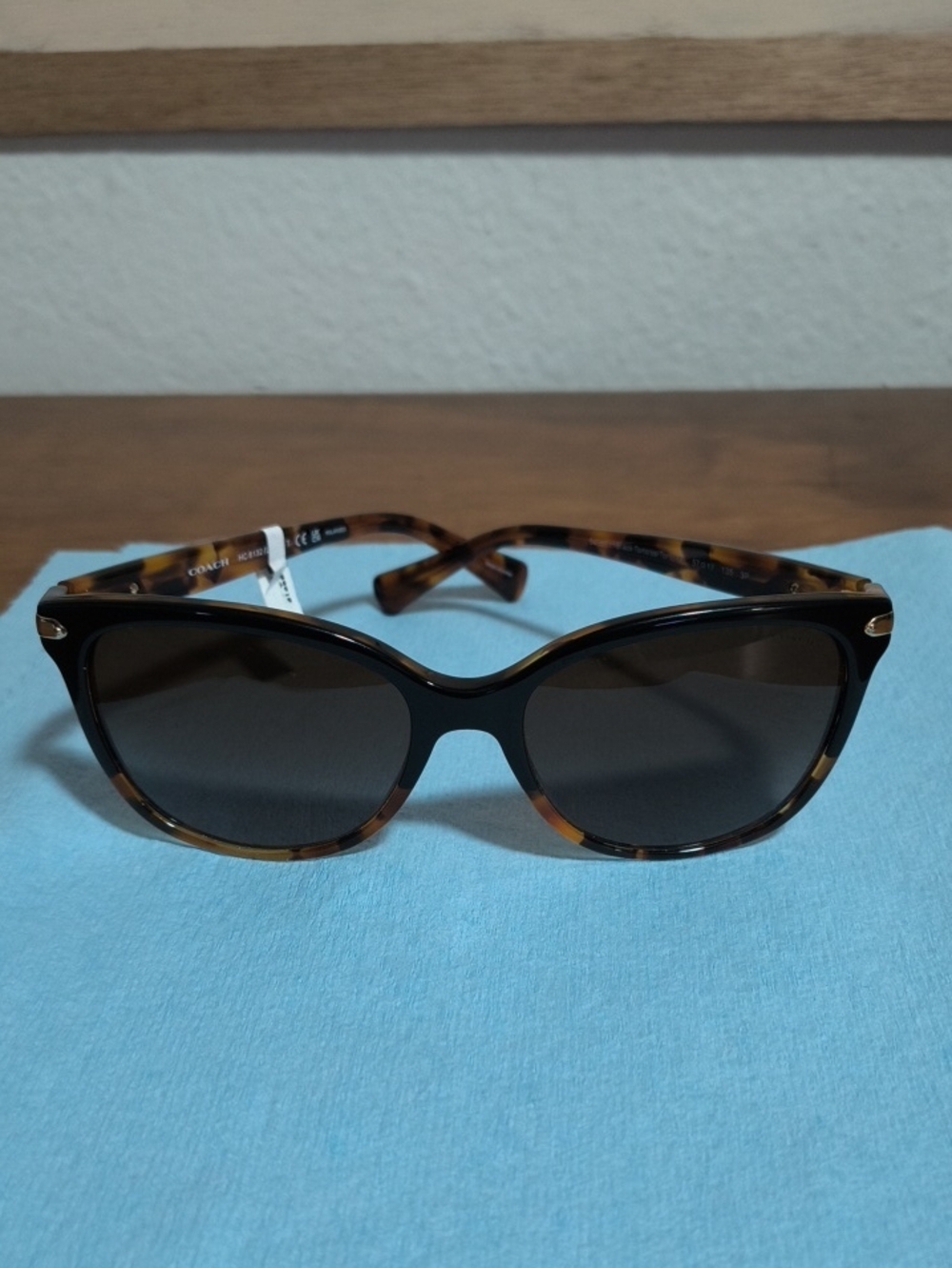 Coach  Polarized Tortoiseshell and Black Sunglasses HC8132